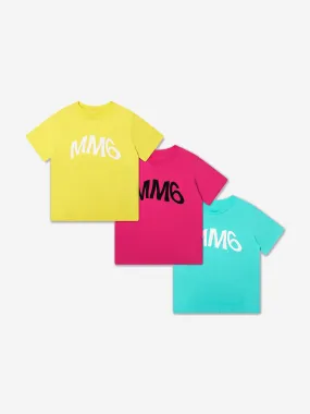 MM6 Maison Margiela Kids T-Shirts Set In Aquamarine (3 Pack)