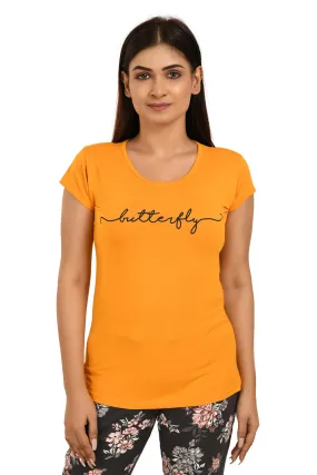 Mustard Mercerised Printed Tees