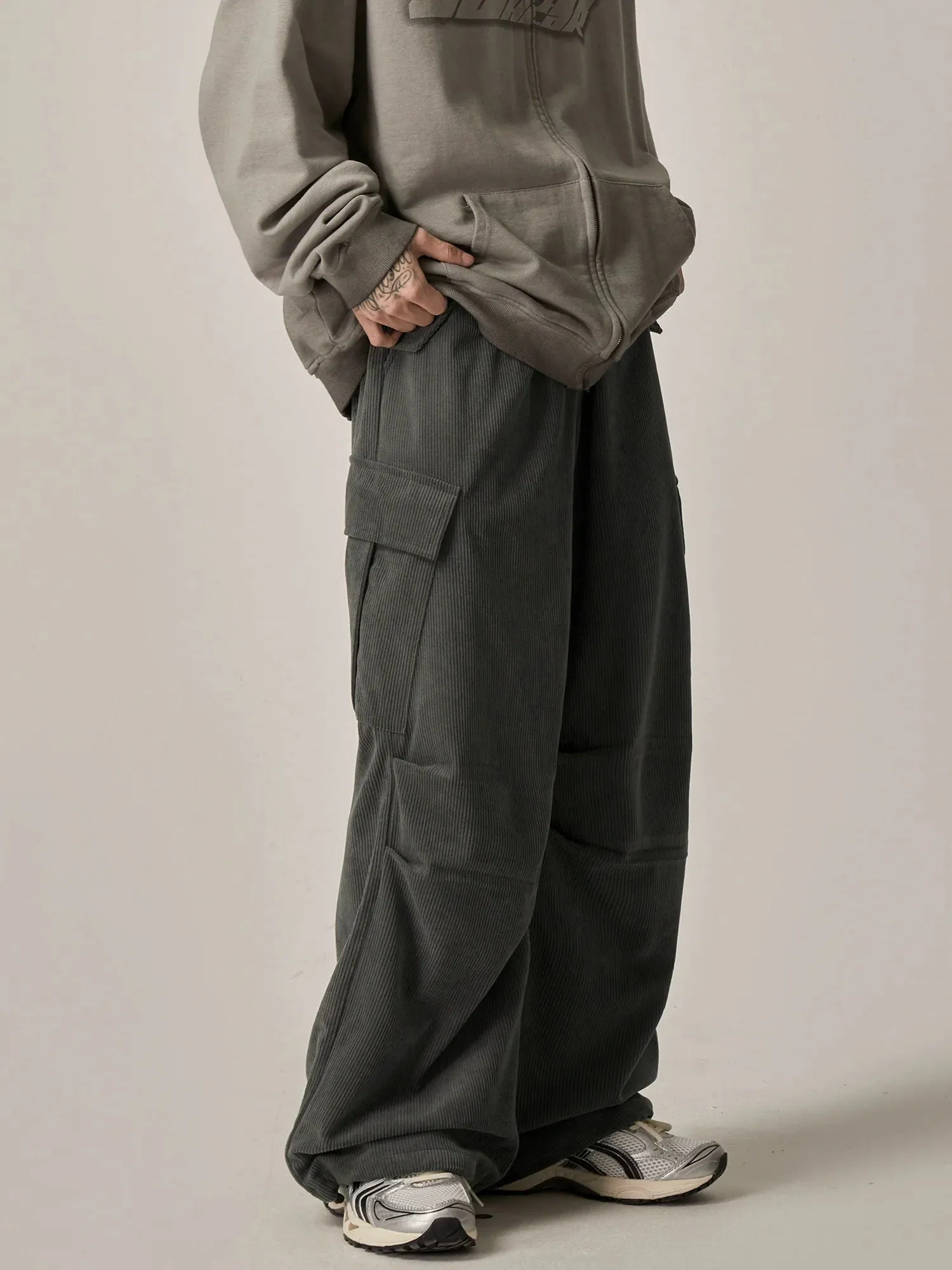 Noir Cascade Relaxed Cargo Lounge Pants