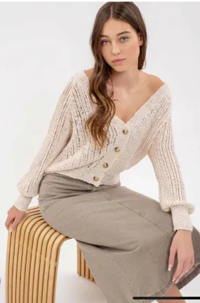 Oatmeal Relaxed Cardigan