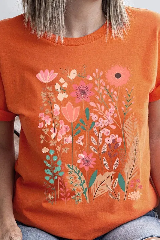 Pastel Wildflower Floral Graphic T Shirt