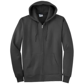 Port & Company Men's Charcoal Ultimate Full Zip Hooded Sweatshirt