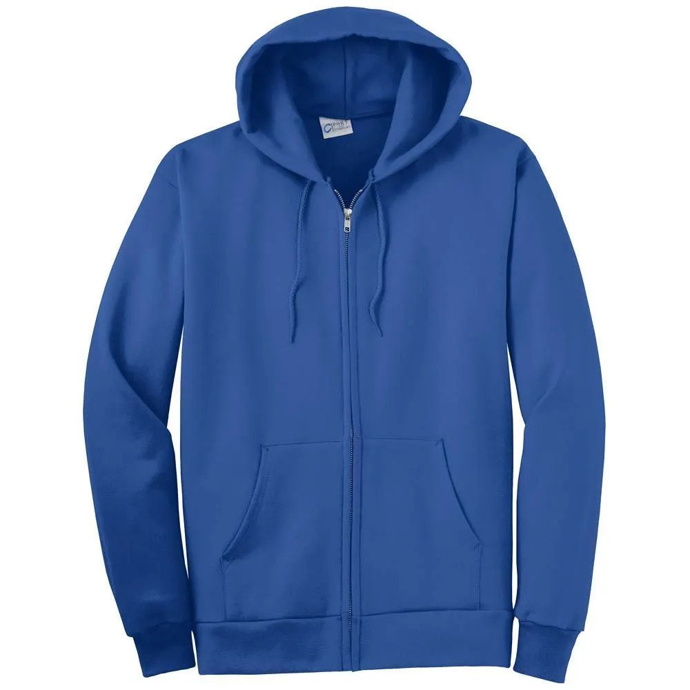 Port & Company Men's Royal Ultimate Full Zip Hooded Sweatshirt