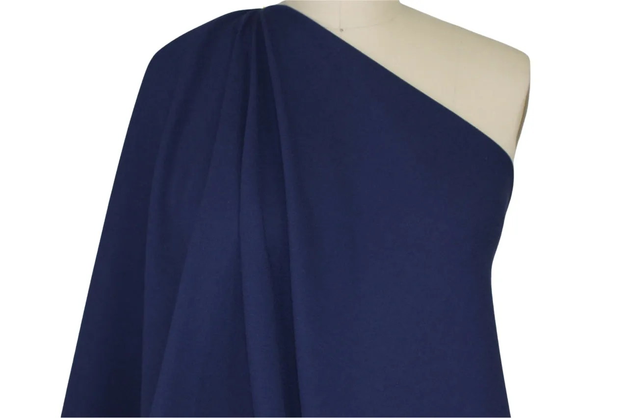 Pre-interfaced (!) Italian Wool Crepe - Bright Navy