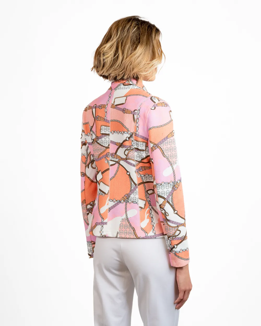 Printed knit pique jacket