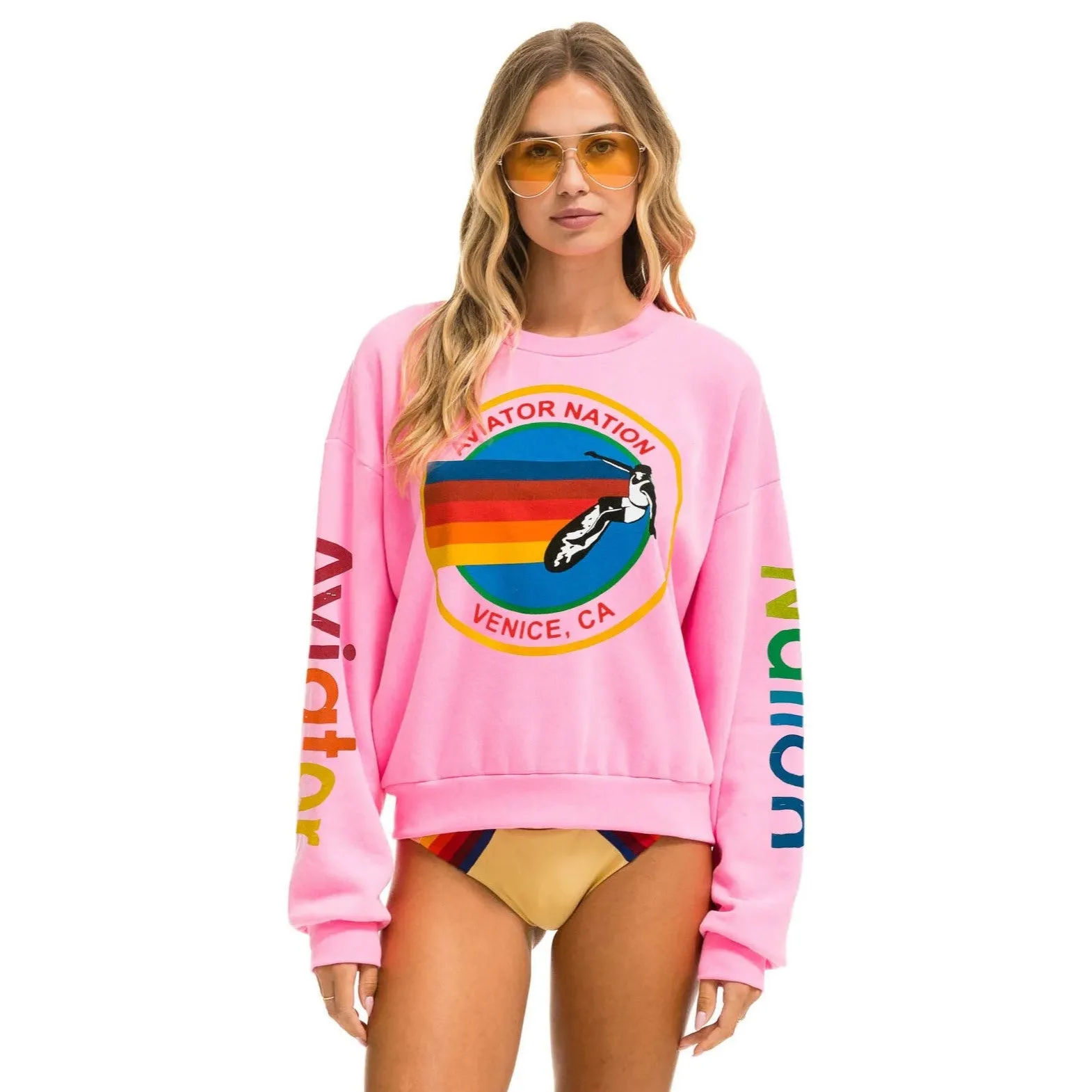 Relaxed Crew Sweatshirt (Neon Pink)