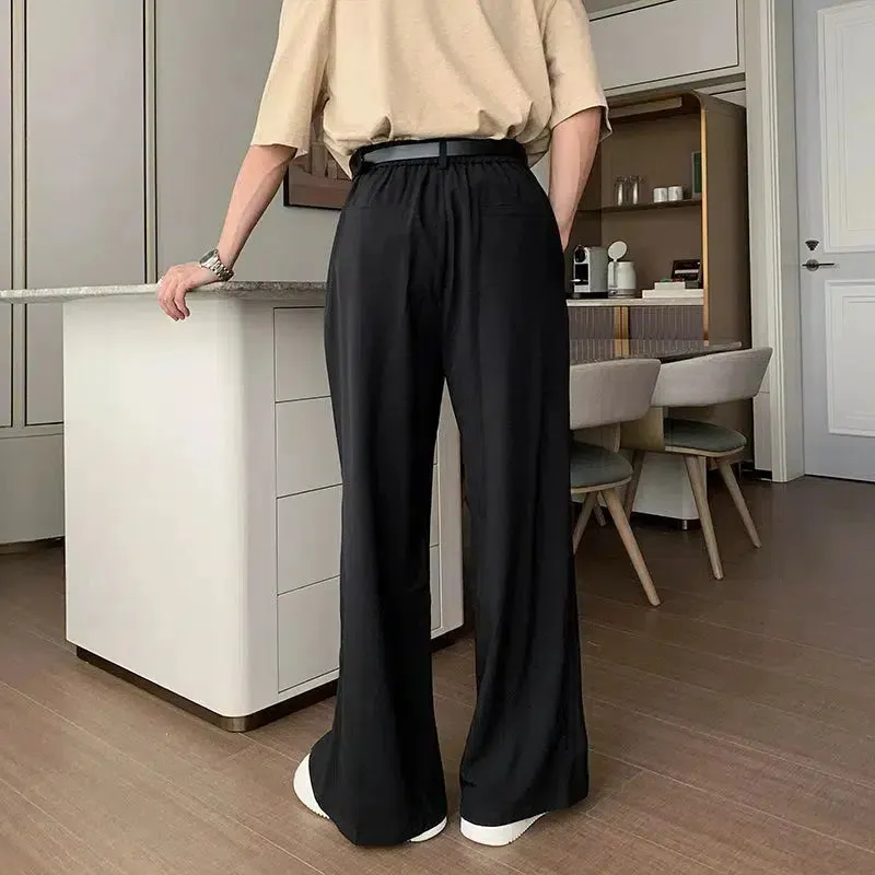 Relaxed Fit Split Hem Casual Pants