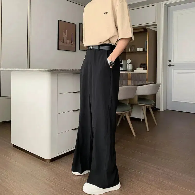 Relaxed Fit Split Hem Casual Pants