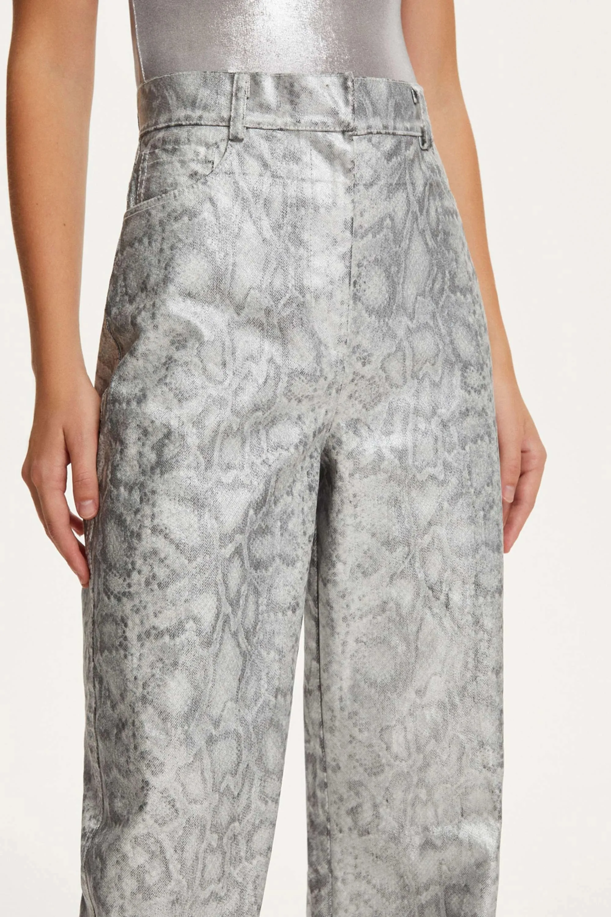 Silver Snake Print Pants (Final Sale)