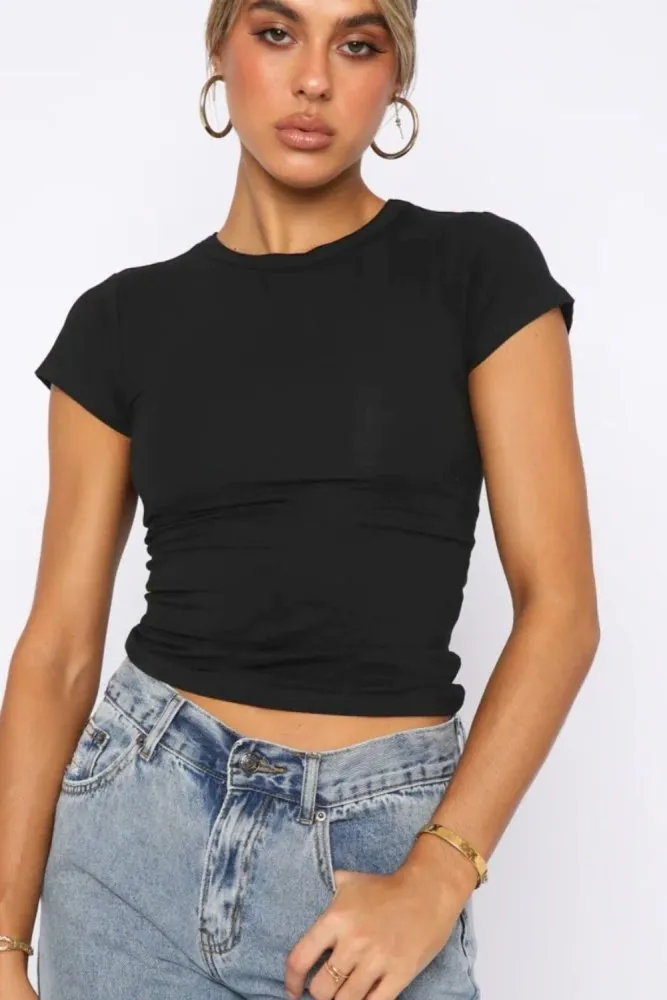 Simple and Chic Crewneck Short Sleeve Tee