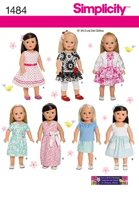 Simplicity Pattern 1484 for 18 inch Doll Clothes