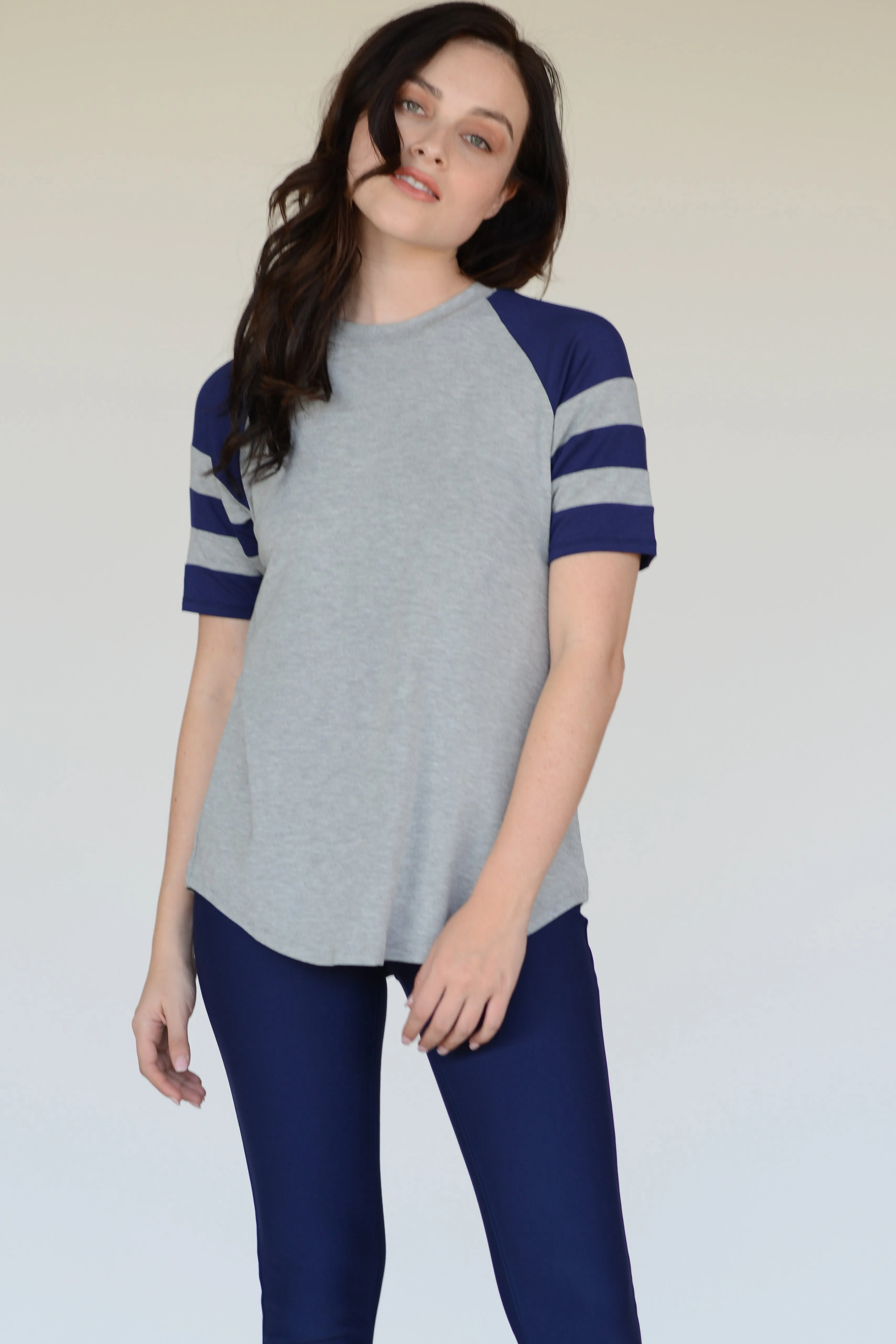 Sporty Chic Varsity Stripe Knit Top