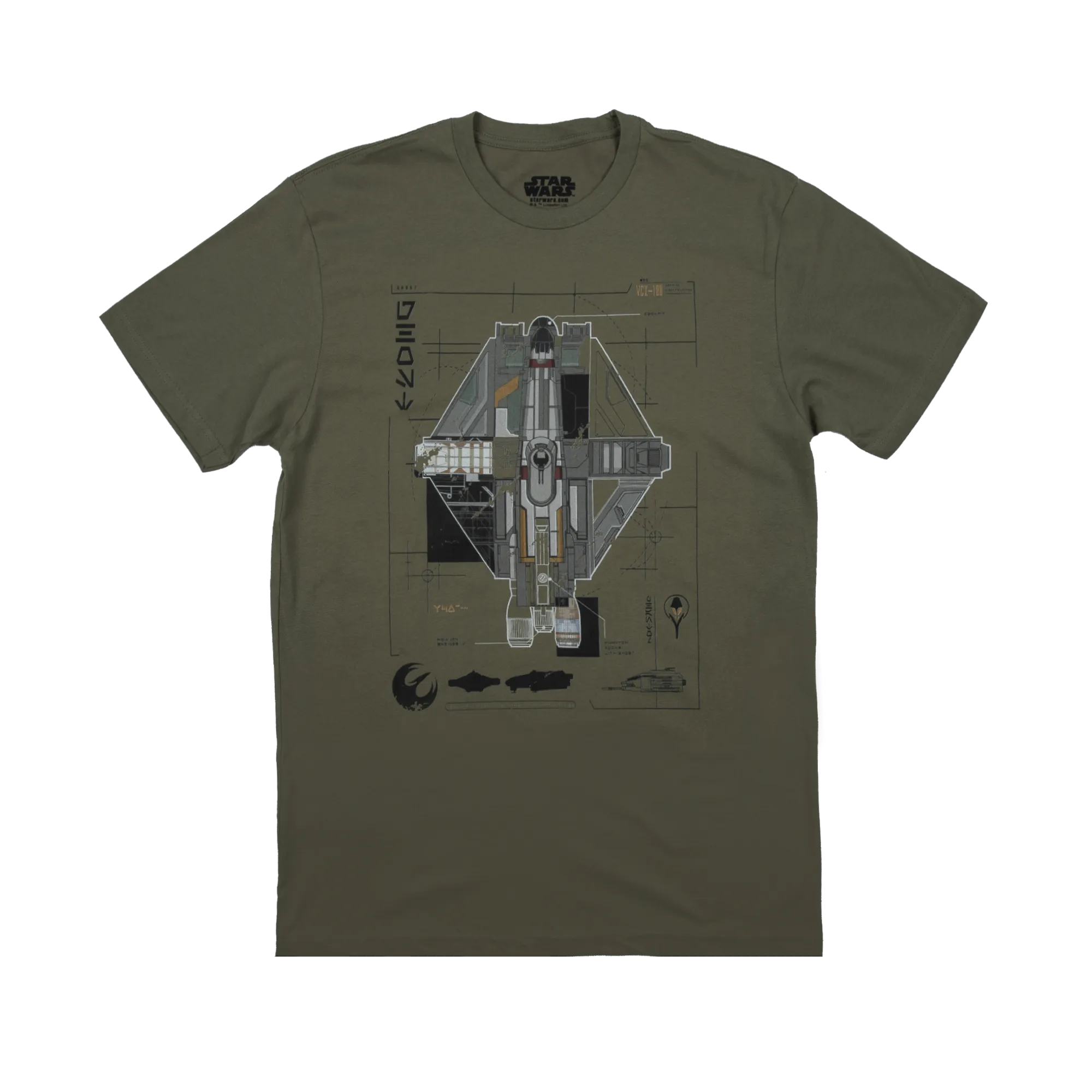 The Ghost Ship Blueprint Olive Tees