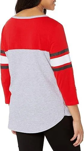 Ultra Game NBA Official Women's Raglan Baseball 3/4 Long Sleeve Shirt, Portland Trail Blazers, Team Color|Portland Trail Blazers