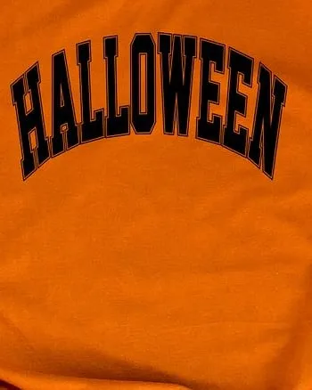 Varsity Halloween Short Sleeve Graphic Tee | Pumpkin