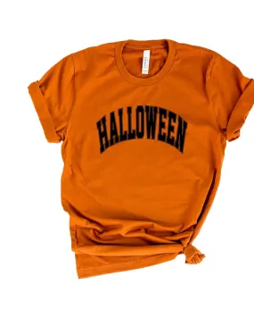 Varsity Halloween Short Sleeve Graphic Tee | Pumpkin