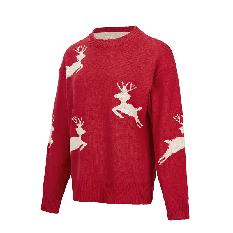 WOMEN'S ELK JACQUARD SWEATERS