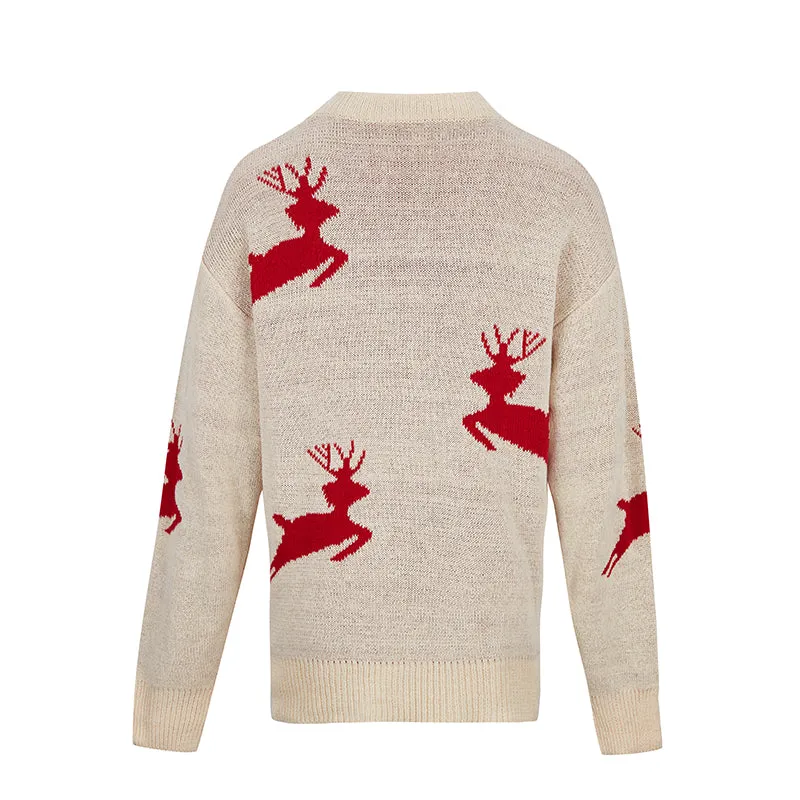 WOMEN'S ELK JACQUARD SWEATERS