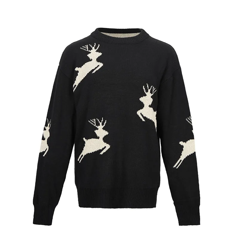 WOMEN'S ELK JACQUARD SWEATERS