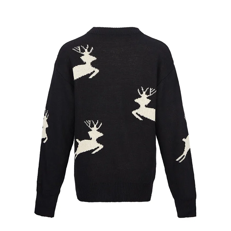 WOMEN'S ELK JACQUARD SWEATERS