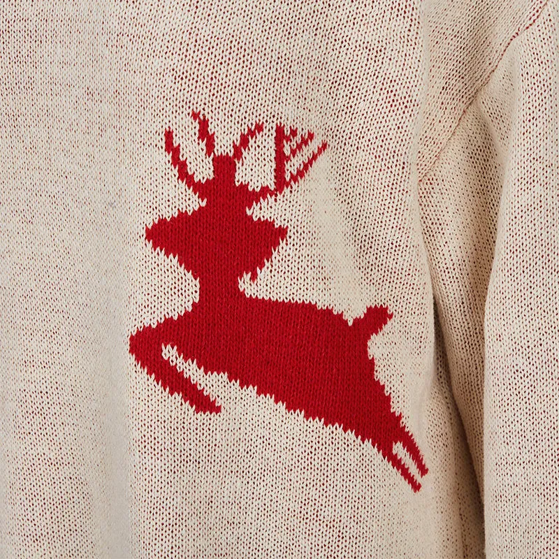 WOMEN'S ELK JACQUARD SWEATERS