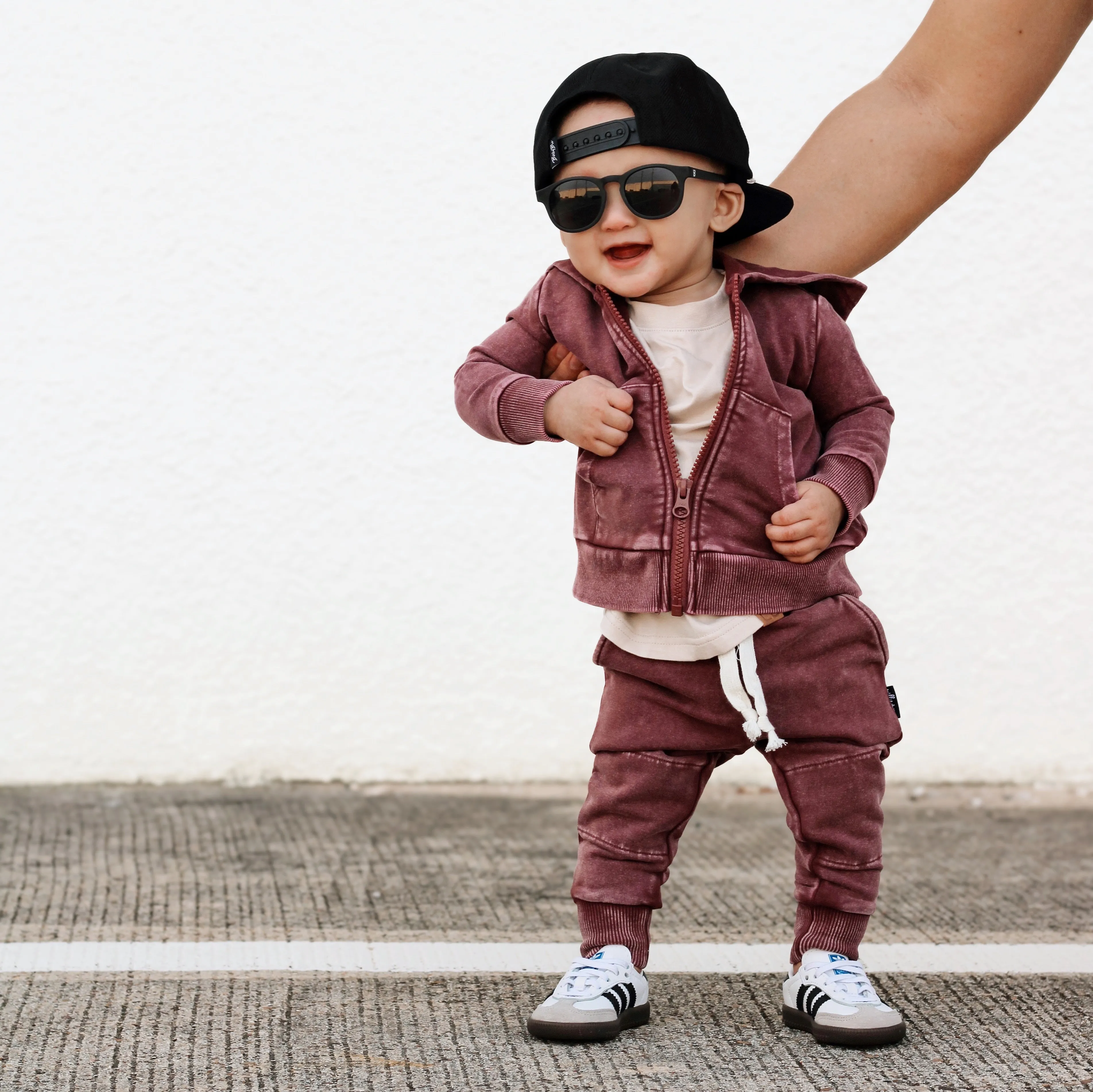 ZIP HOODIE- Oxblood Snow Wash